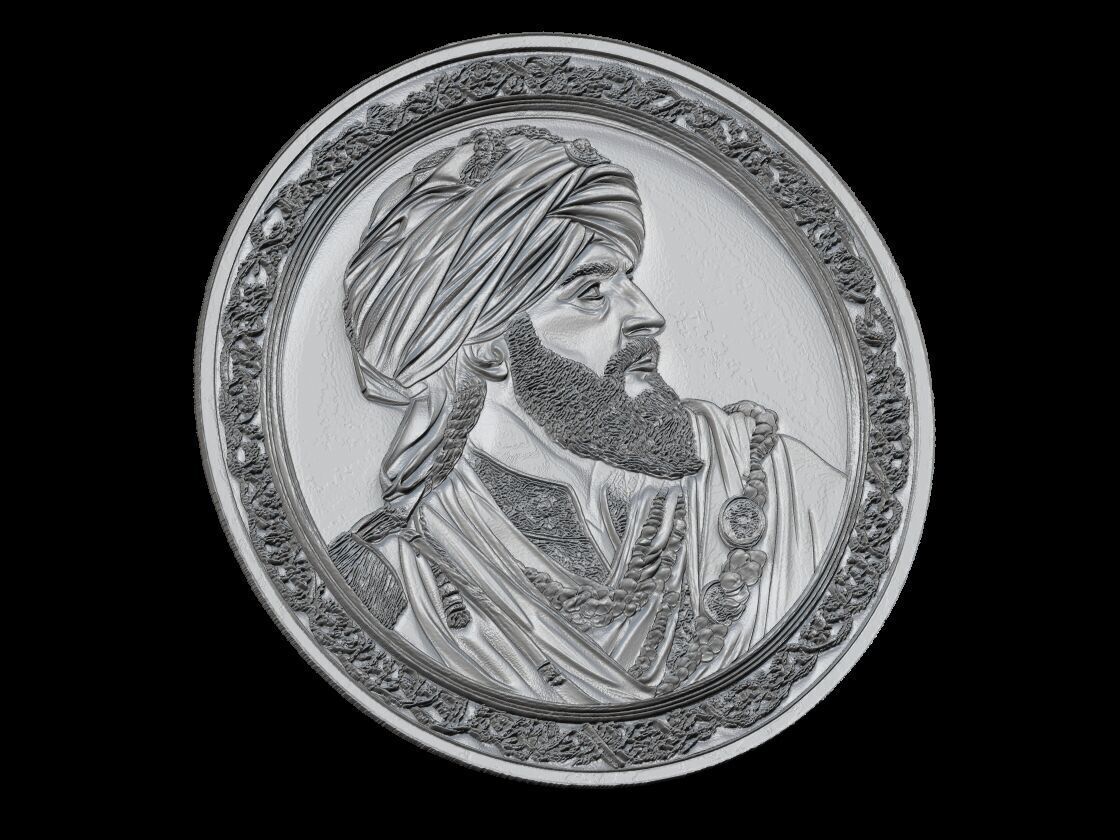 portrait of an Ottoman Sultan 3D print model_5