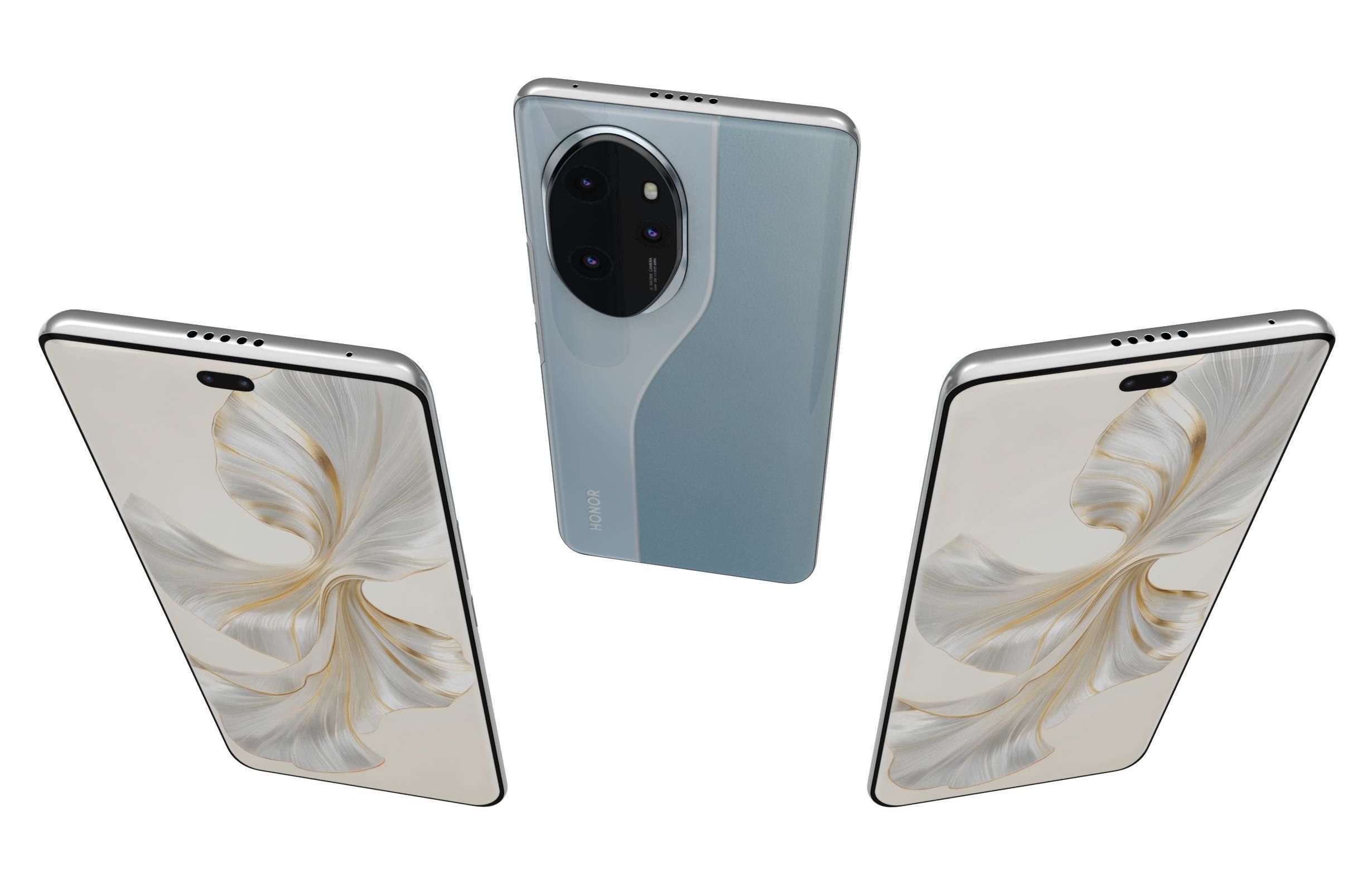 Honor 100 Pro Blue 3D model_1