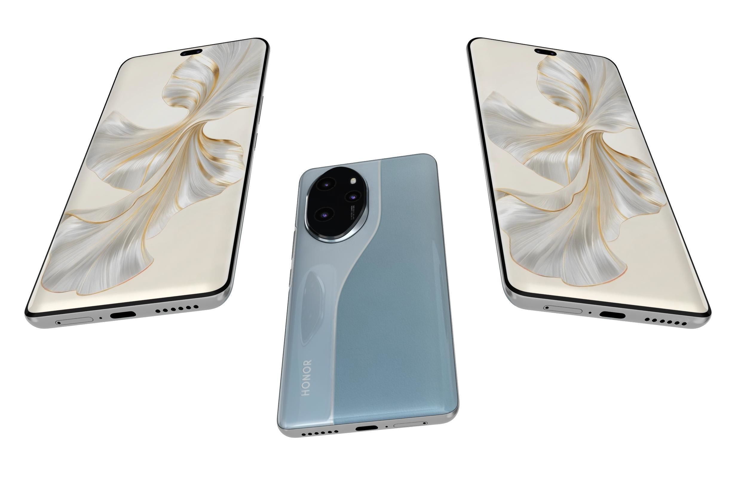 Honor 100 Pro Blue 3D model_2