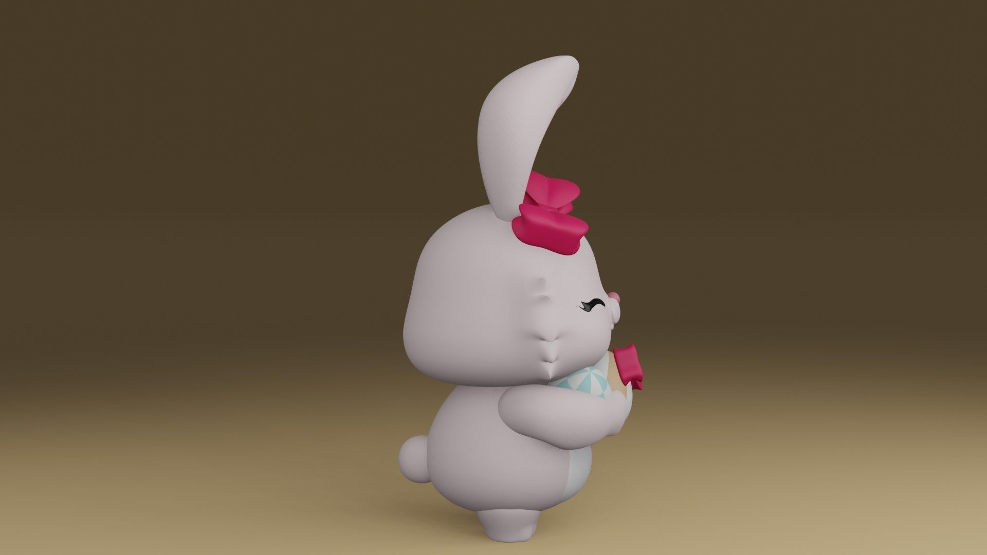 new year rabbit 3D print model_8