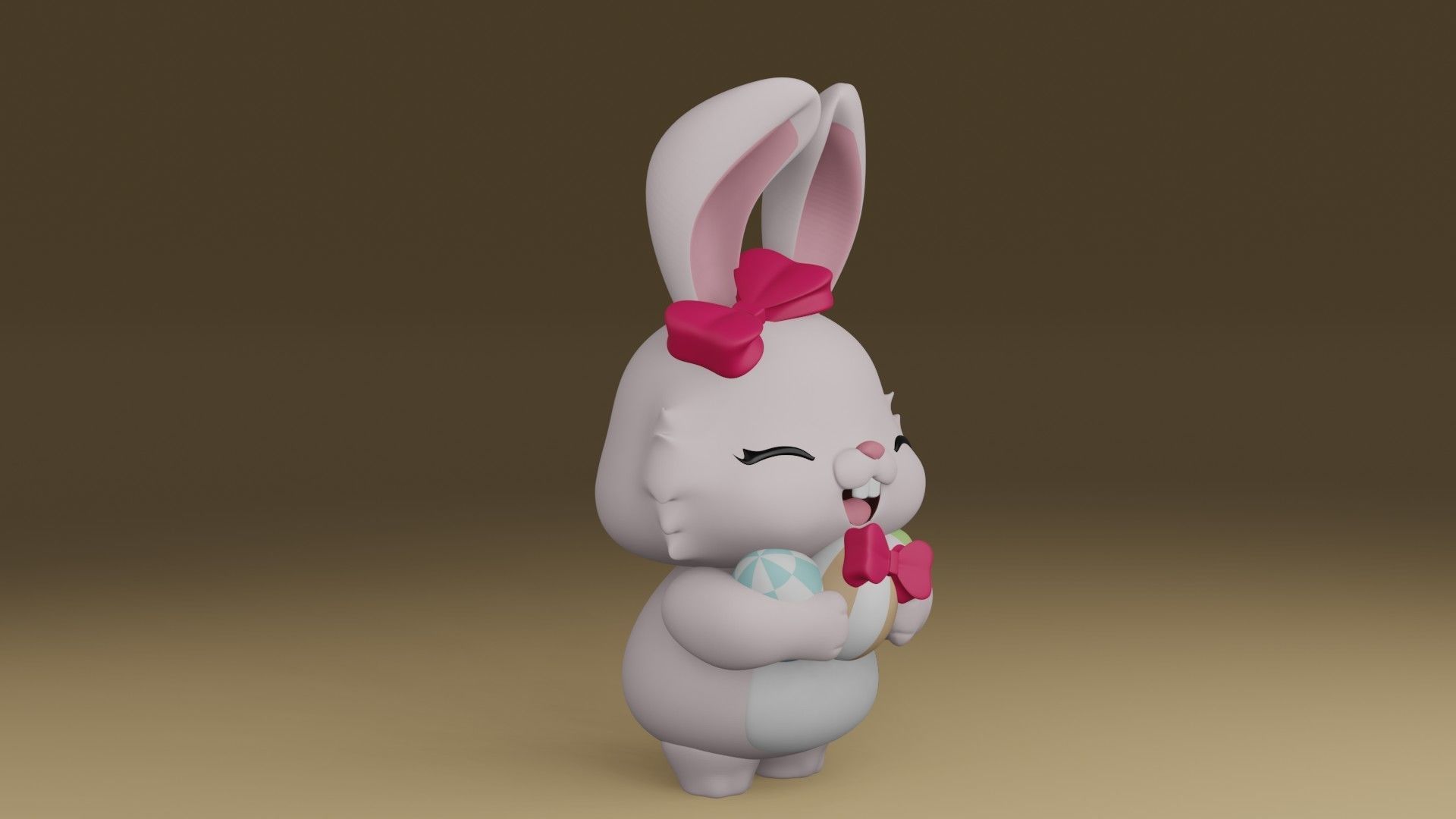 new year rabbit 3D print model_7