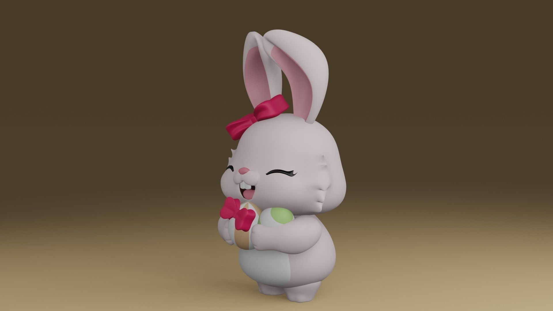 new year rabbit 3D print model_13