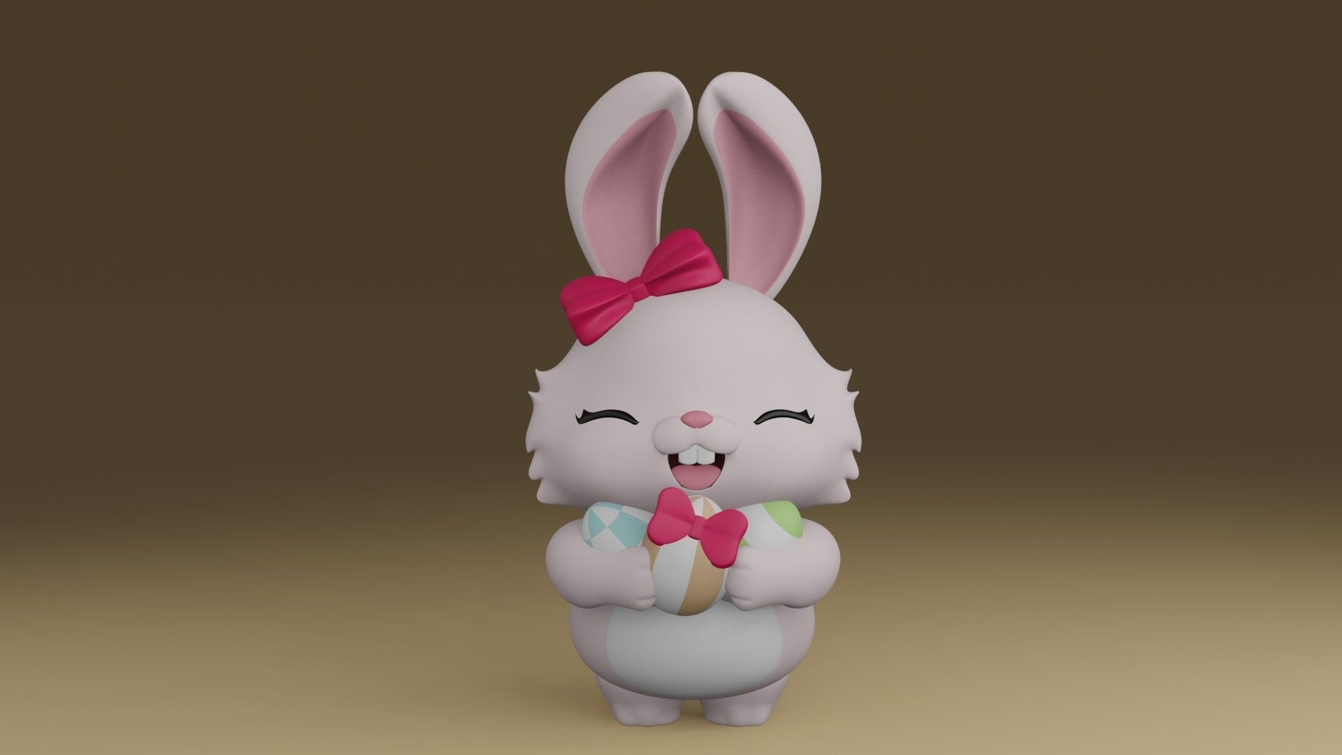 new year rabbit 3D print model_6