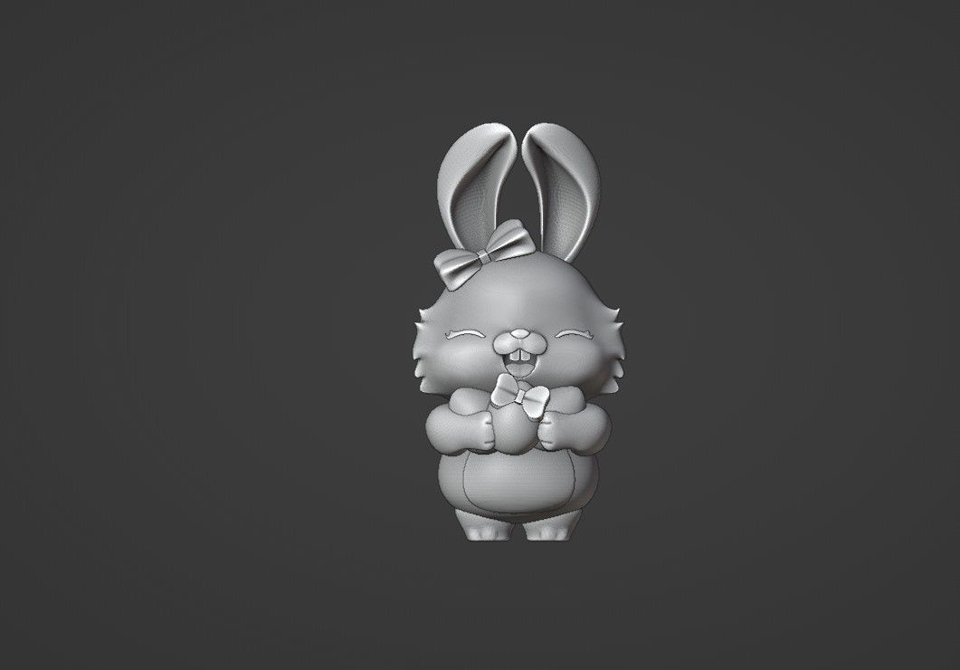 new year rabbit 3D print model_1