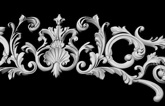 Central decor ornament for furniture 3D model_3