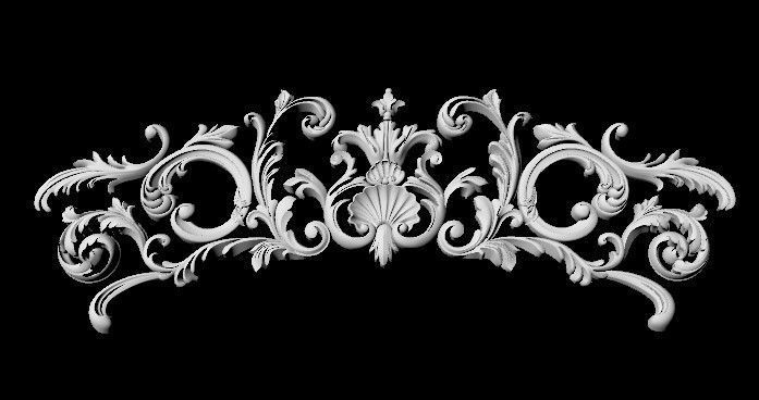 Central decor ornament for furniture 3D model_2