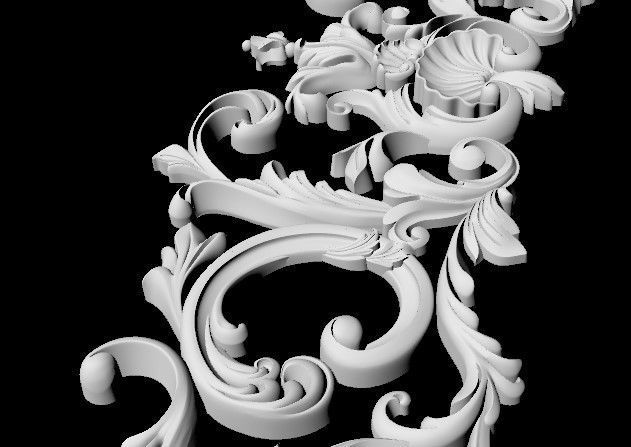 Central decor ornament for furniture 3D model_5