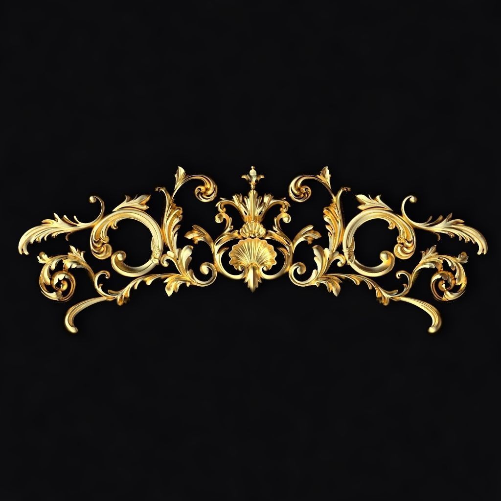 Central decor ornament for furniture 3D model_1