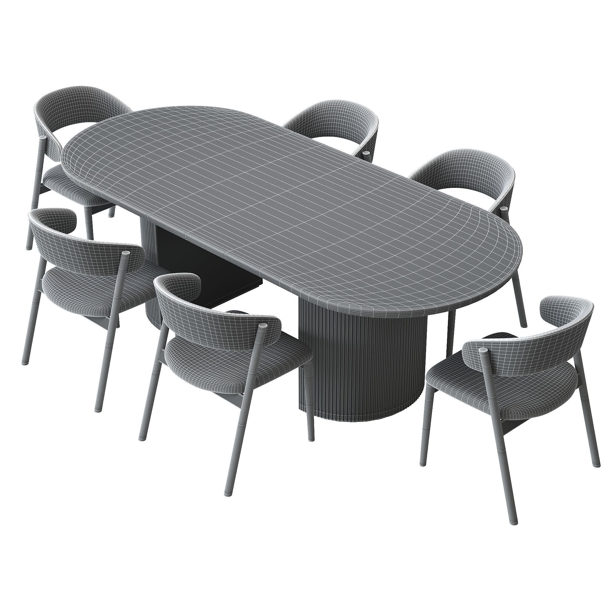 Siena chair and moon table 3D model_3