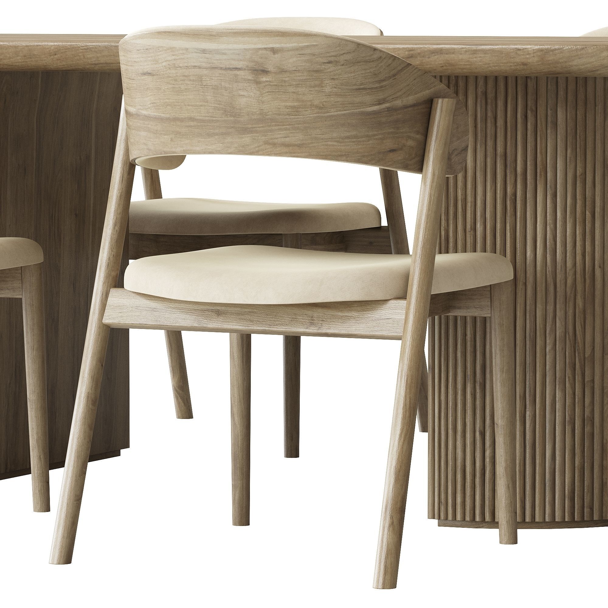 Siena chair and moon table 3D model_1