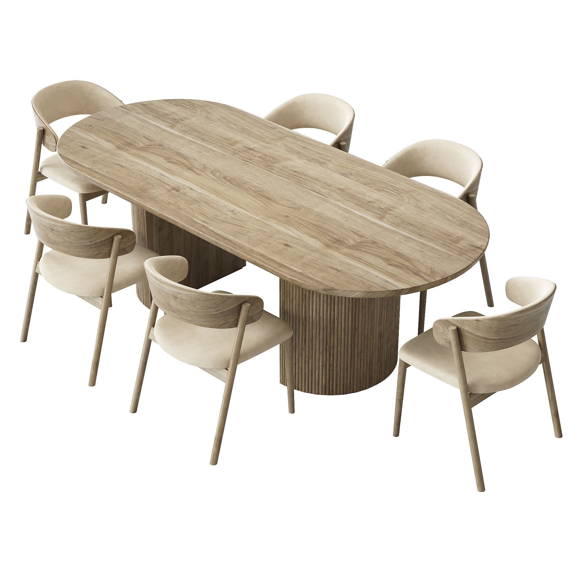 Siena chair and moon table 3D model_2