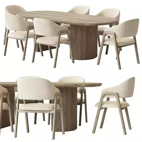 Trevor chair and moon table