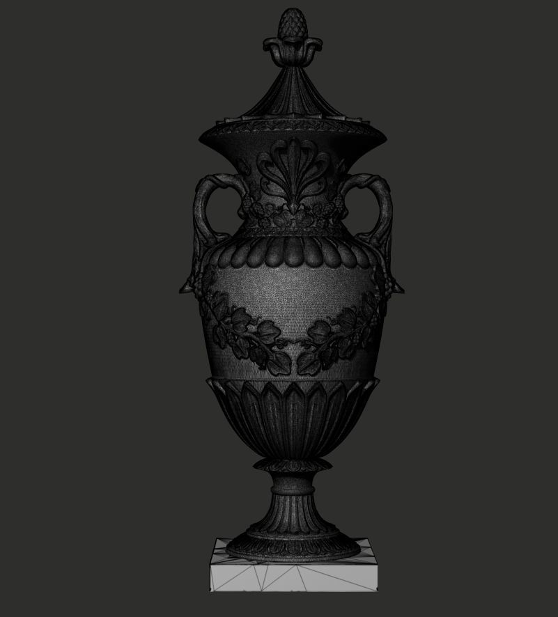 Urn with classical decoration  3D model_3
