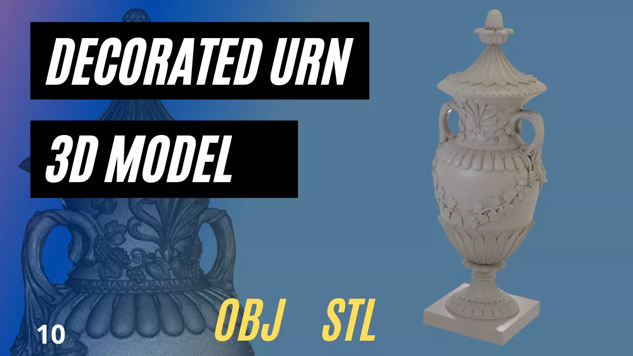 Urn with classical decoration  3D model_0