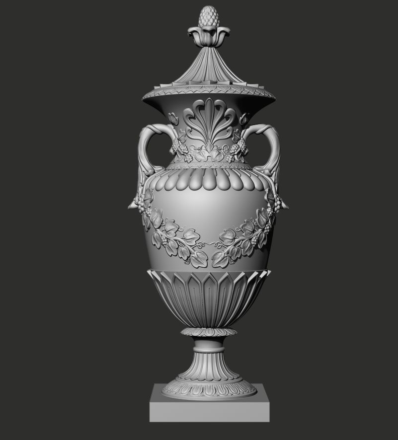 Urn with classical decoration  3D model_2