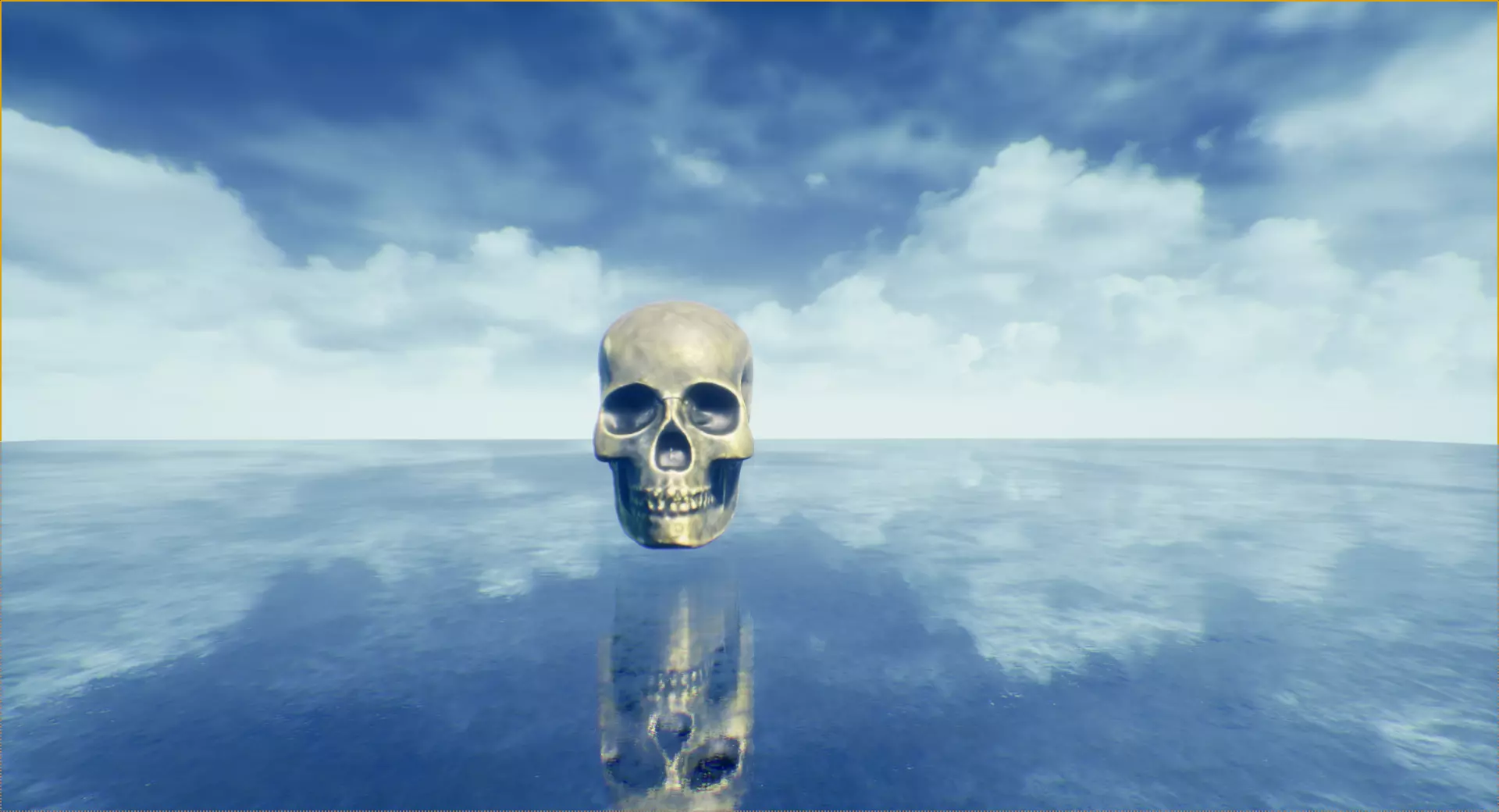 gold skull Low-poly 3D model