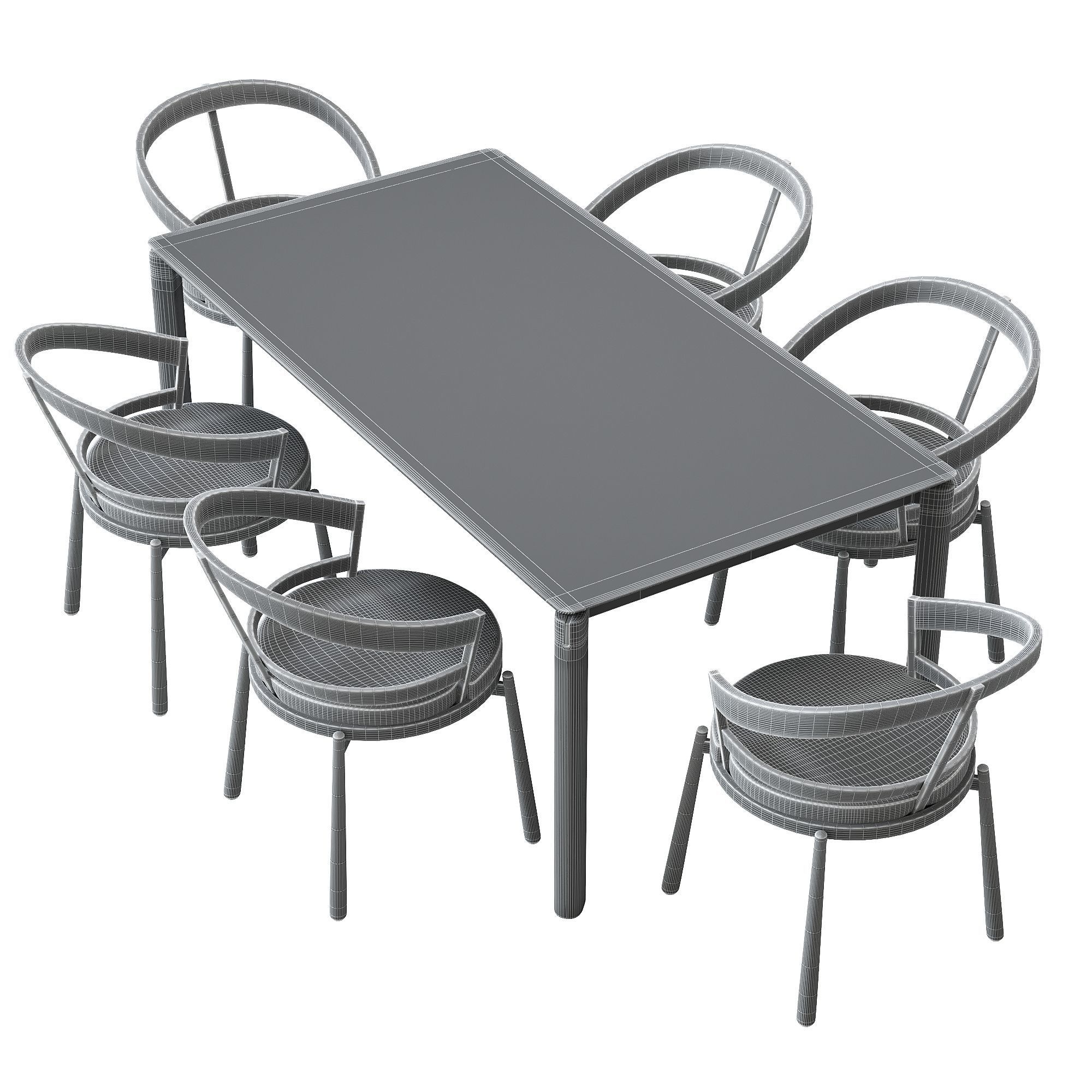 Turtle chair and laga table 3D model_3