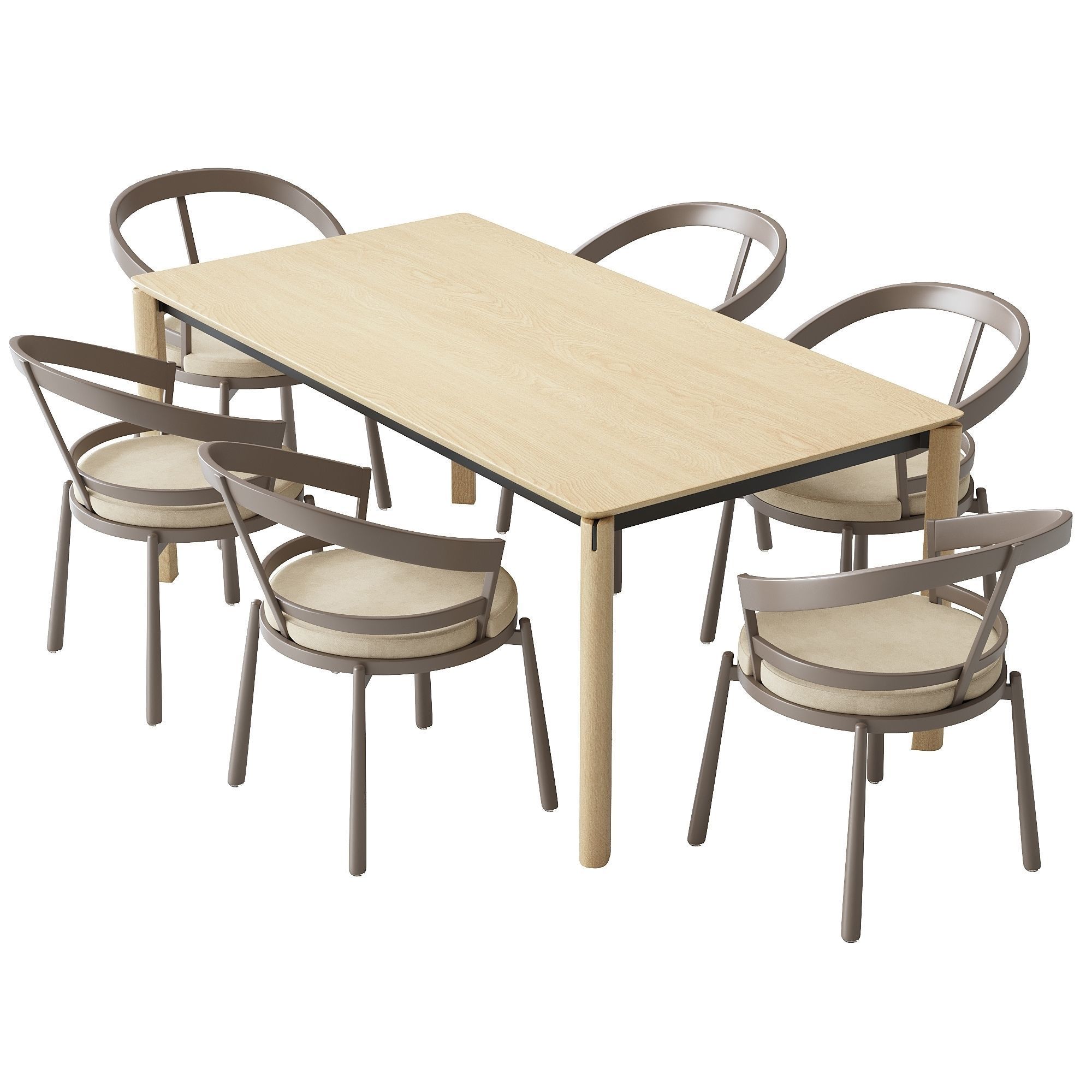 Turtle chair and laga table 3D model_2