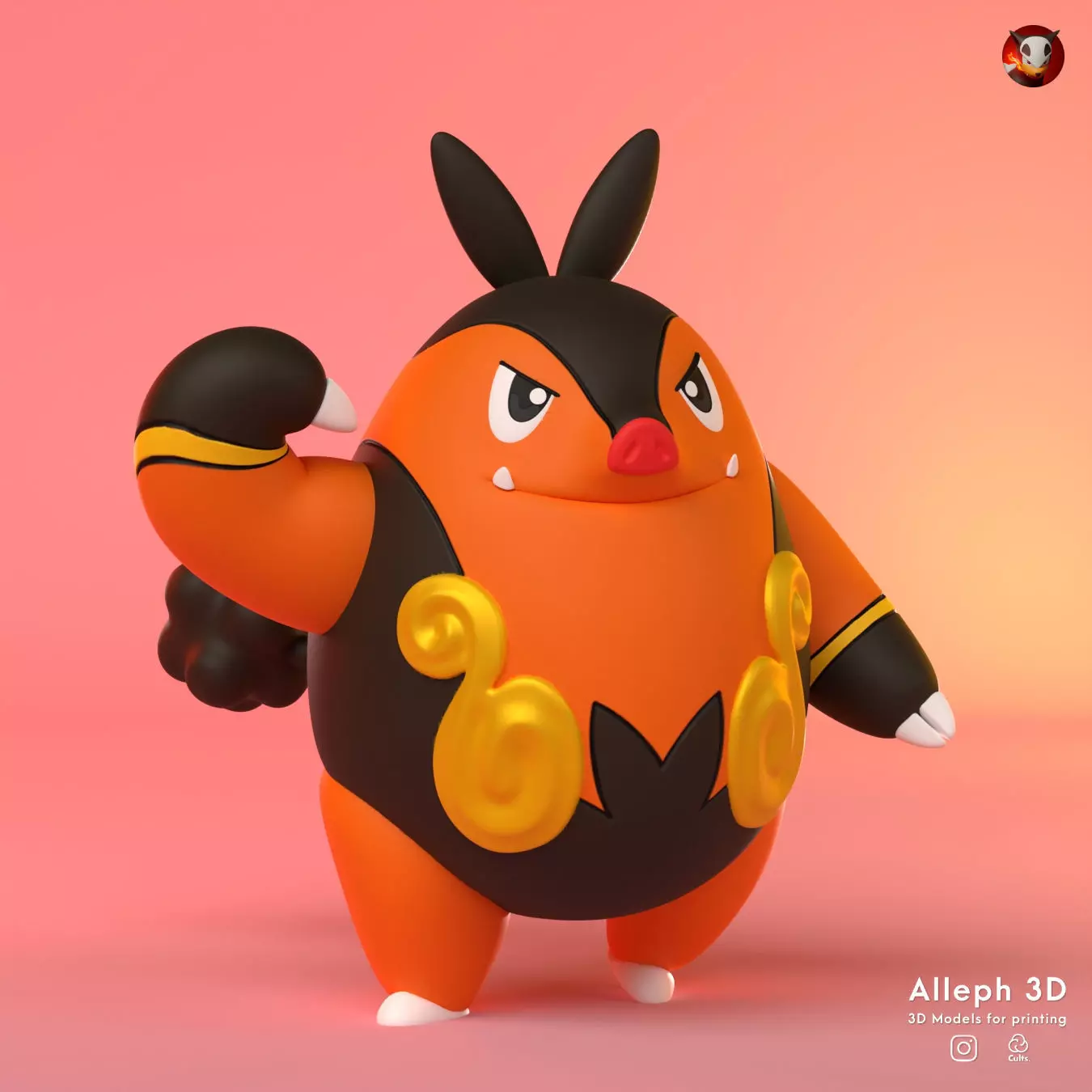 Pokemon pignite 3D print model