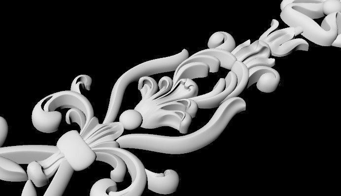 Central decor ornament for furniture 3D model_5