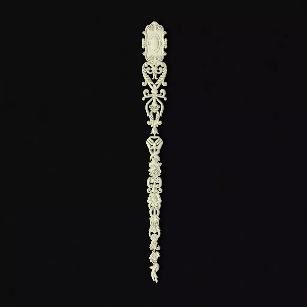 Central decor ornament for furniture 3D model_0