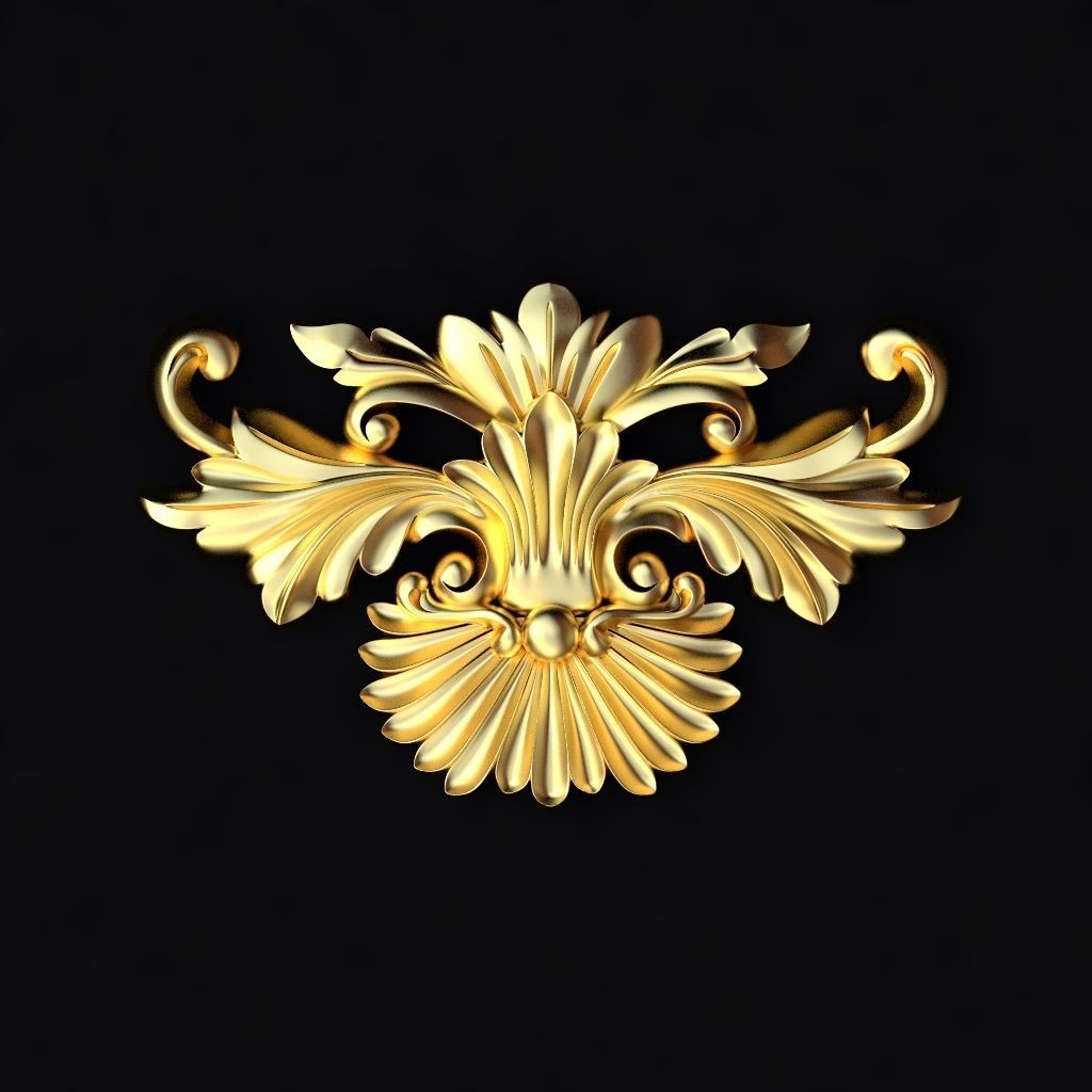 Central decor ornament for furniture 3D model_1