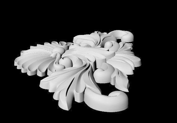 Central decor ornament for furniture 3D model_5