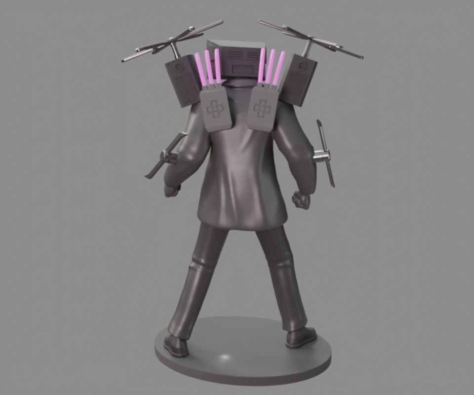 Titan TV Man Statue Figure Fan Art Skibidi Toliet 3D print model_3