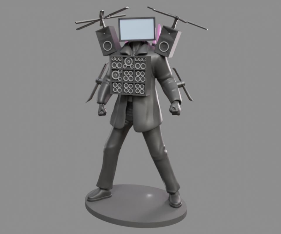 Titan TV Man Statue Figure Fan Art Skibidi Toliet 3D print model_6