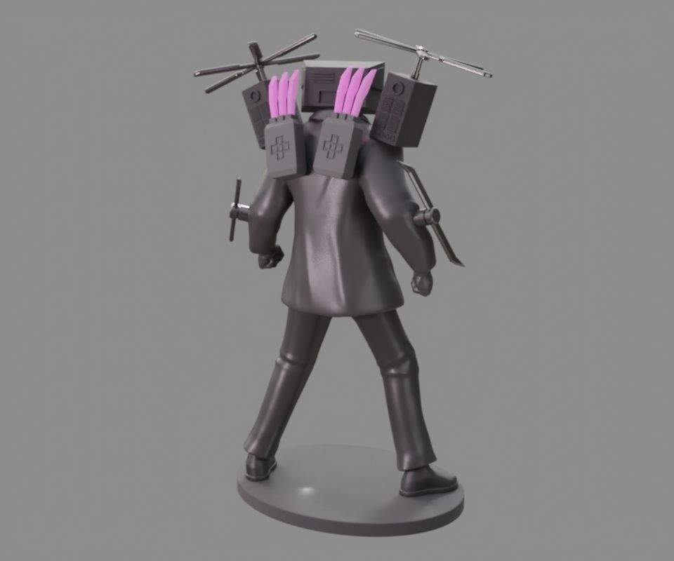 Titan TV Man Statue Figure Fan Art Skibidi Toliet 3D print model_2