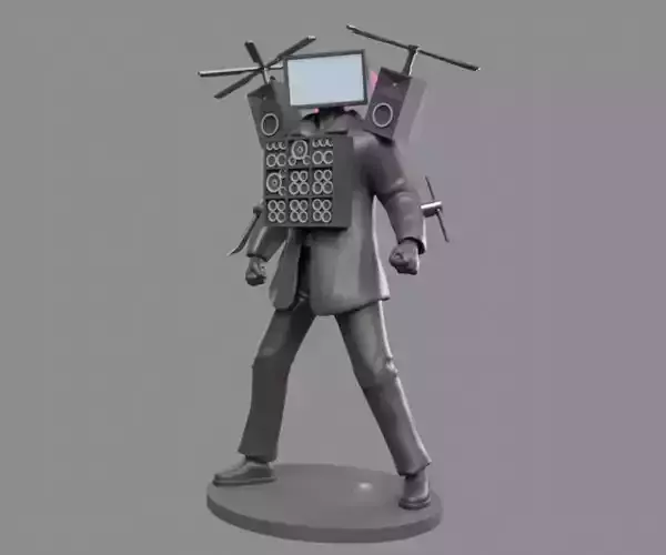 Titan TV Man Statue Figure Fan Art Skibidi Toliet 3D print model
