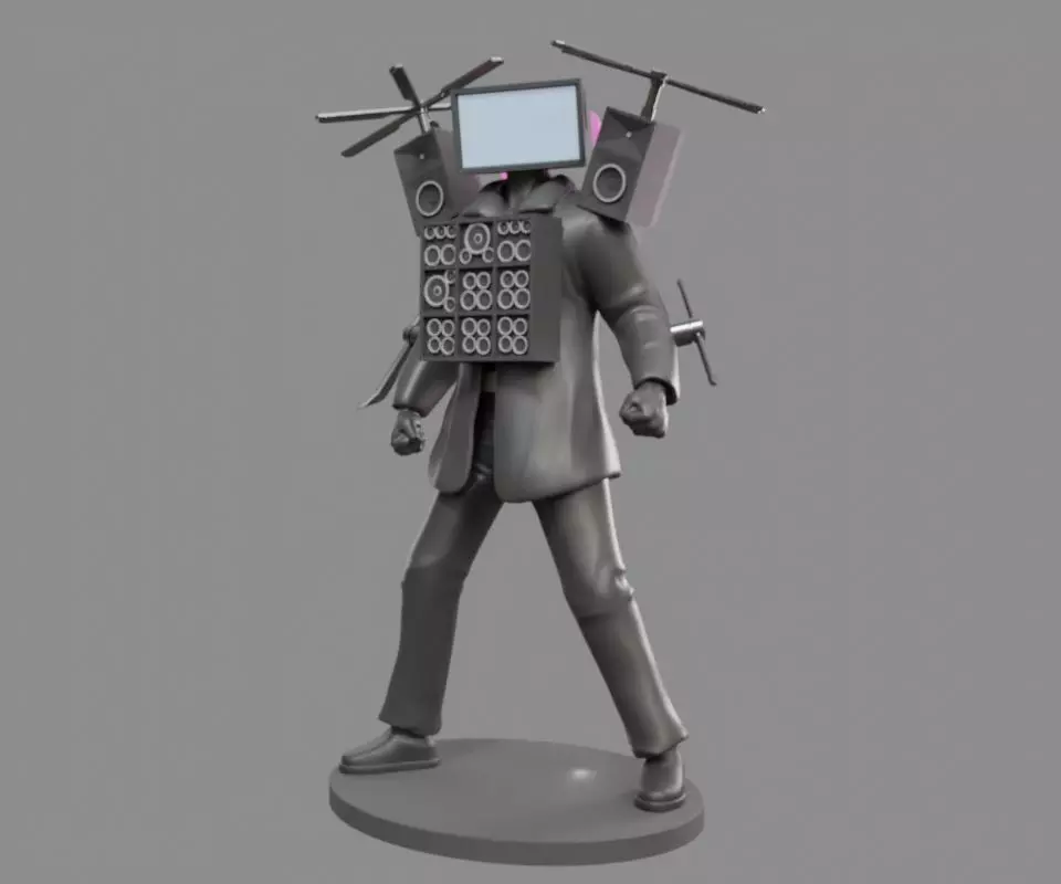 Titan TV Man Statue Figure Fan Art Skibidi Toliet 3D print model_0