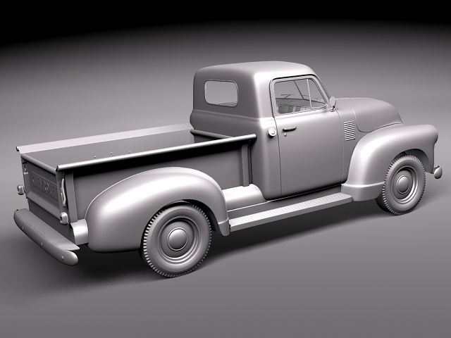 chevrolet pickup 1950 3D model_9