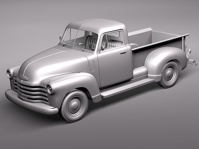 chevrolet pickup 1950 3D model_11