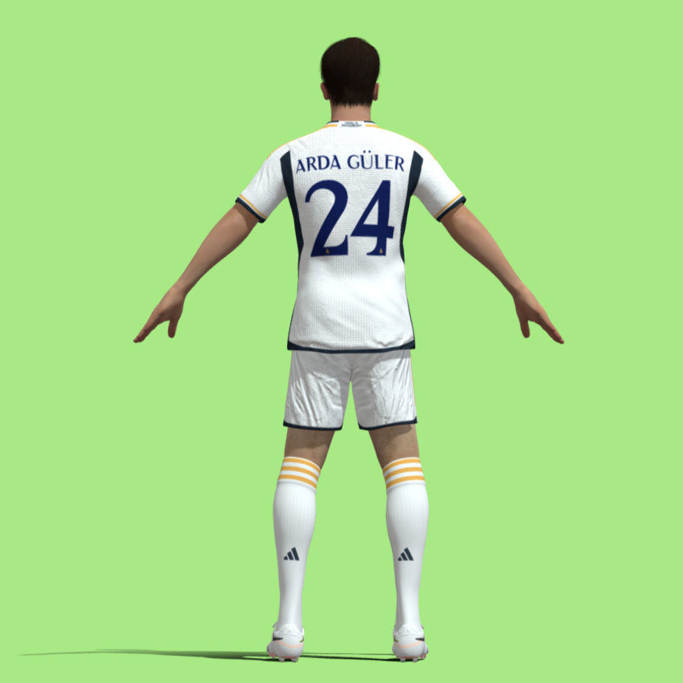 T-Pose Rigged Arda Guler Real Madrid 23-24 3D model_2