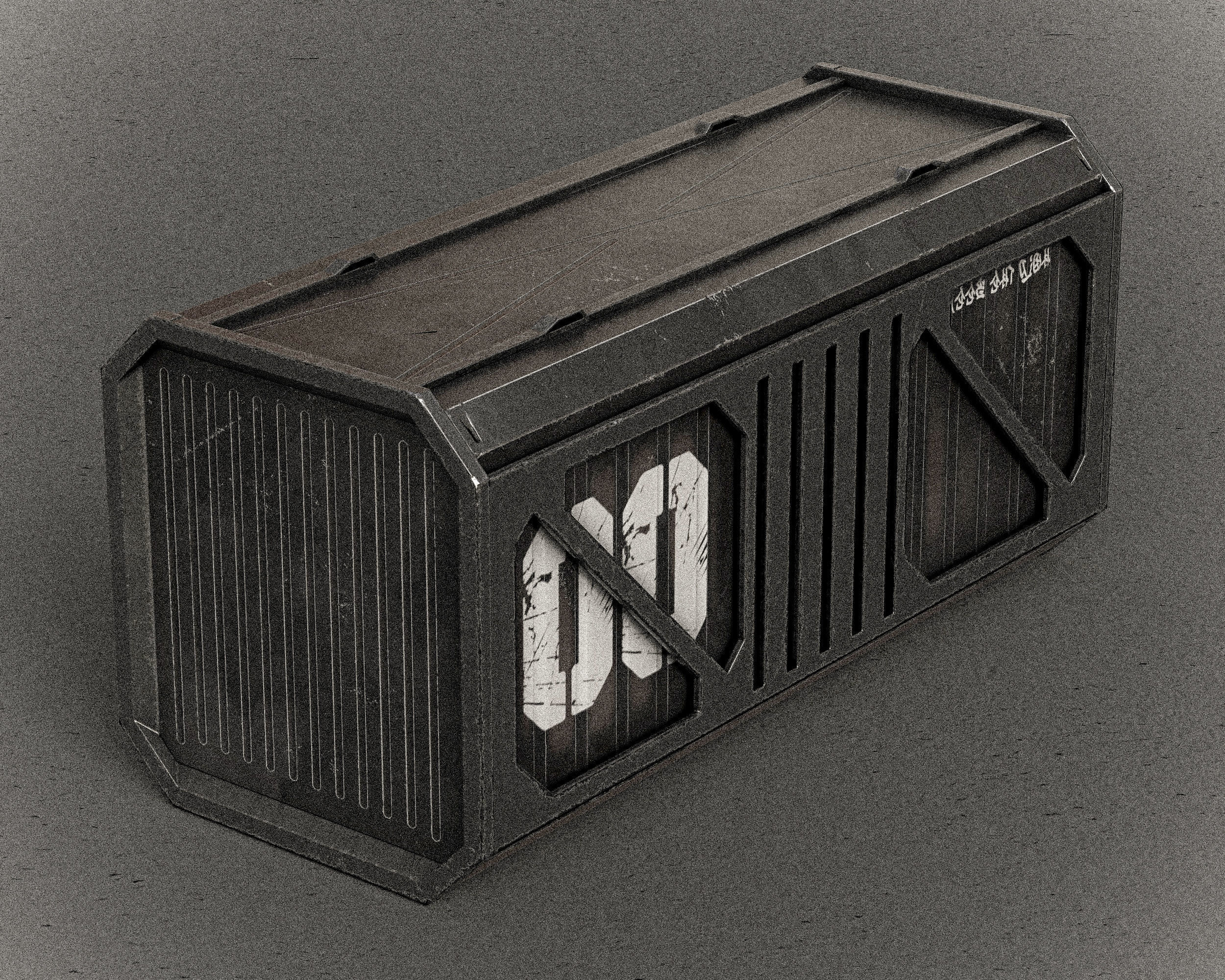 Sci-fi Shipping Container PBR Low-poly 3D model_10