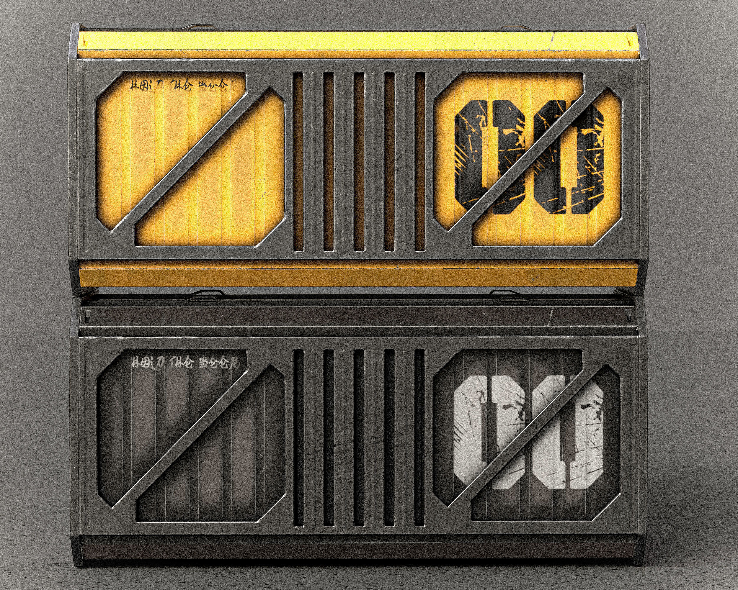 Sci-fi Shipping Container PBR Low-poly 3D model_12