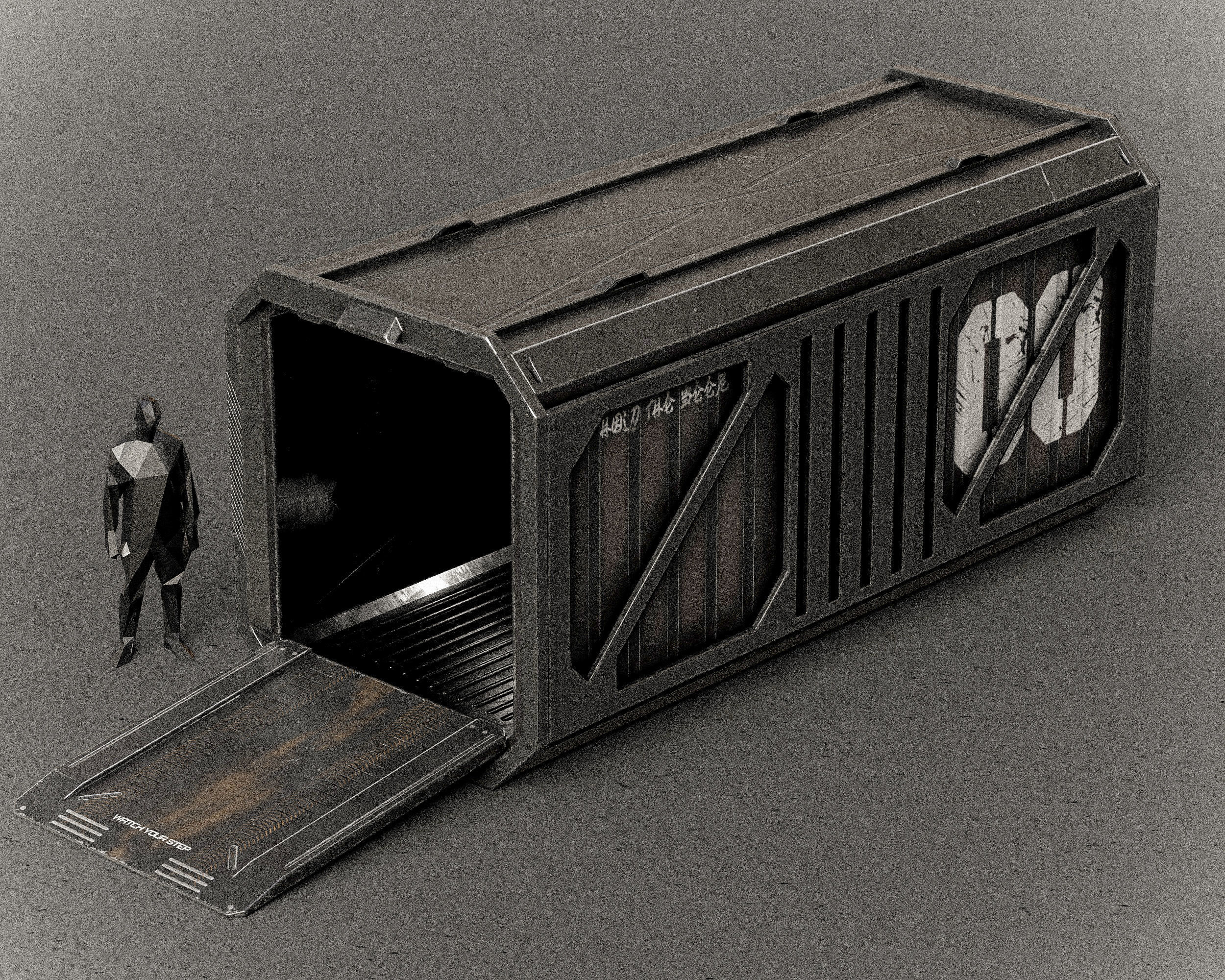 Sci-fi Shipping Container PBR Low-poly 3D model_6
