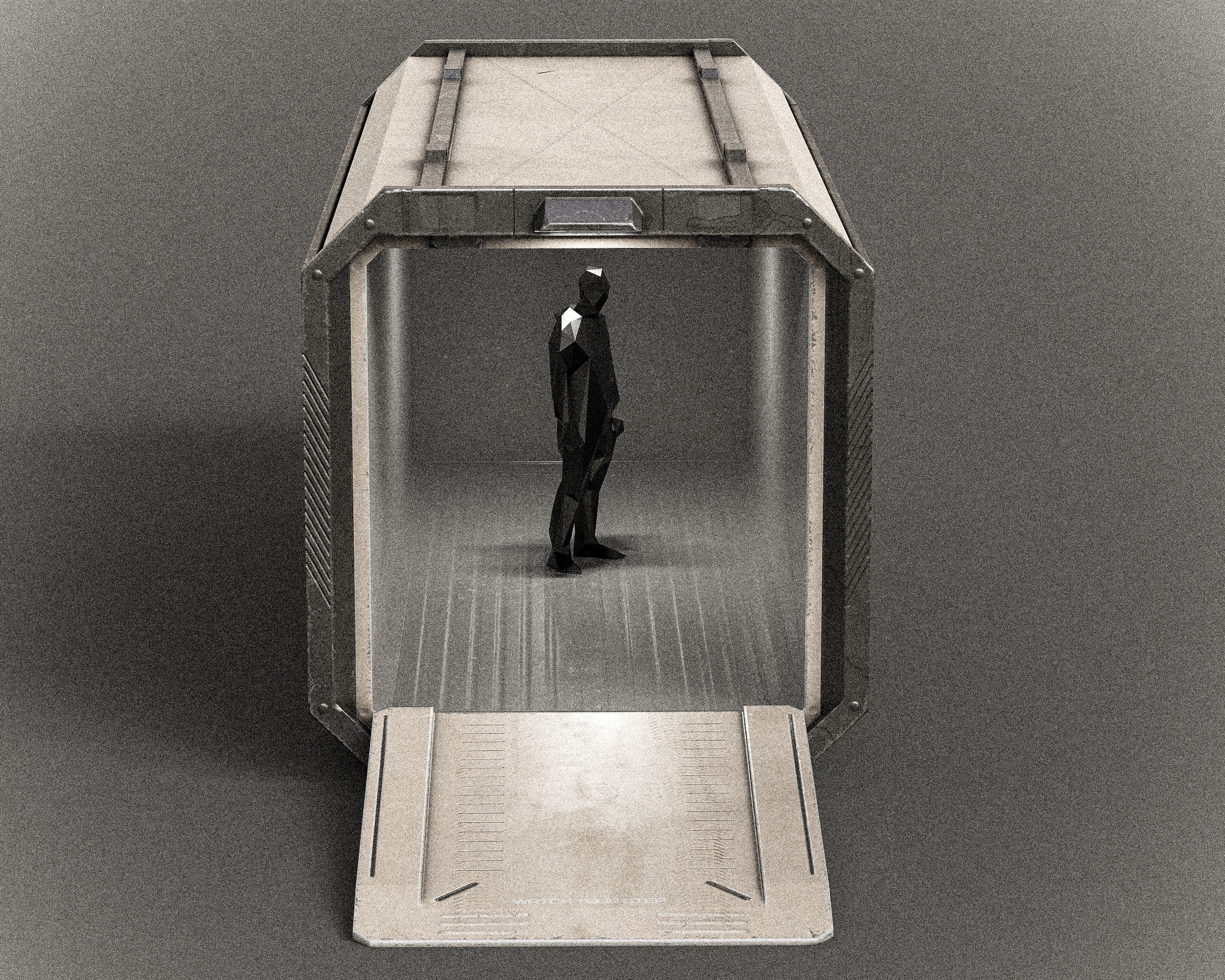 Sci-fi Shipping Container PBR Low-poly 3D model_8