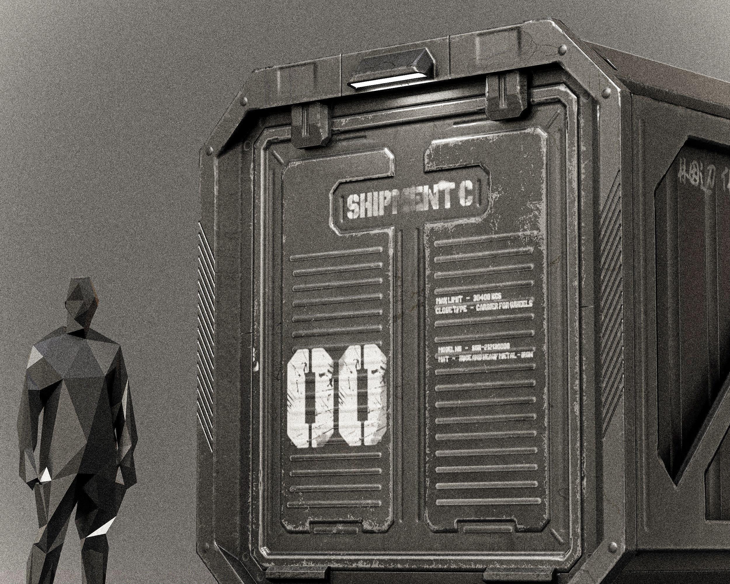 Sci-fi Shipping Container PBR Low-poly 3D model_11