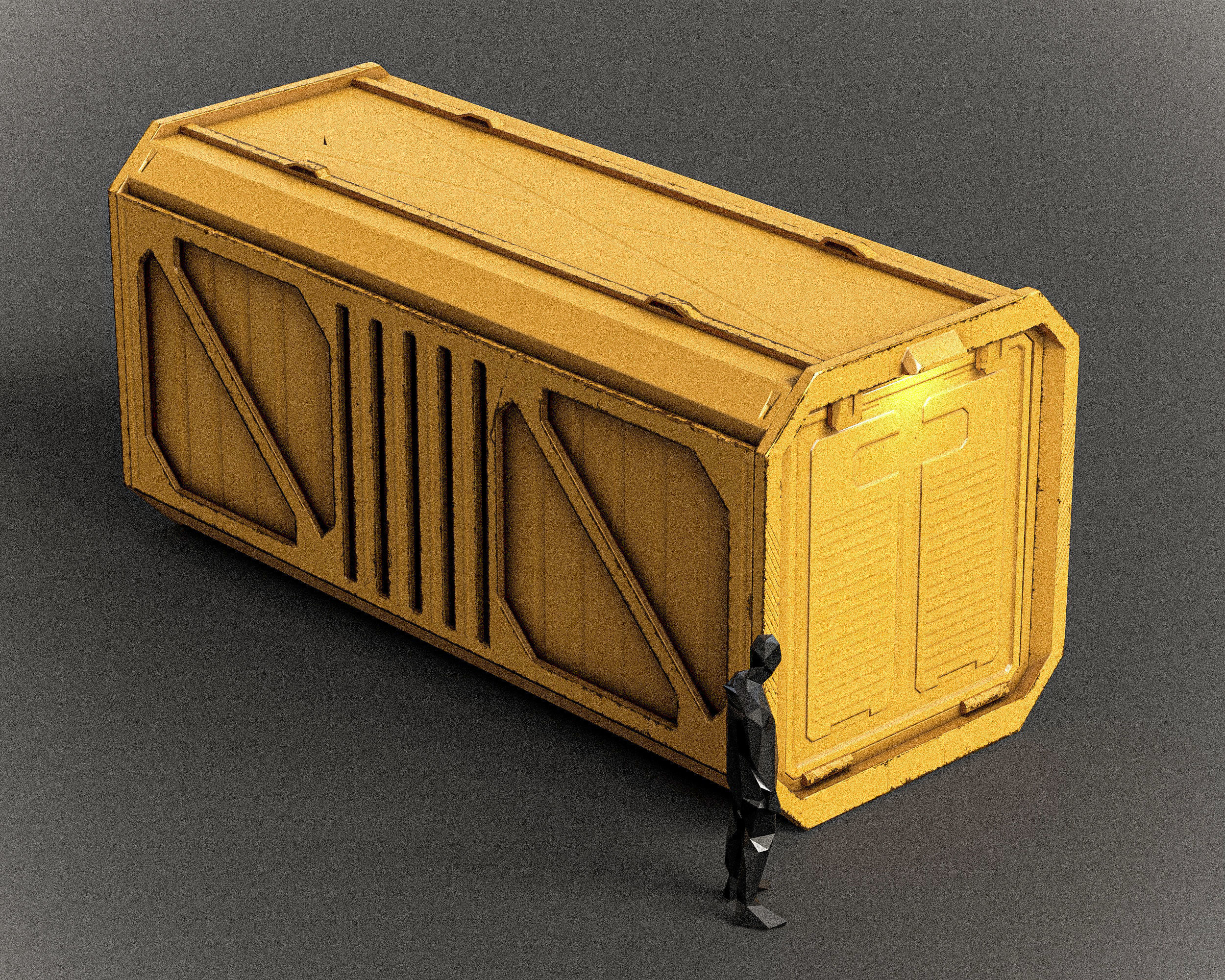 Sci-fi Shipping Container PBR Low-poly 3D model_15