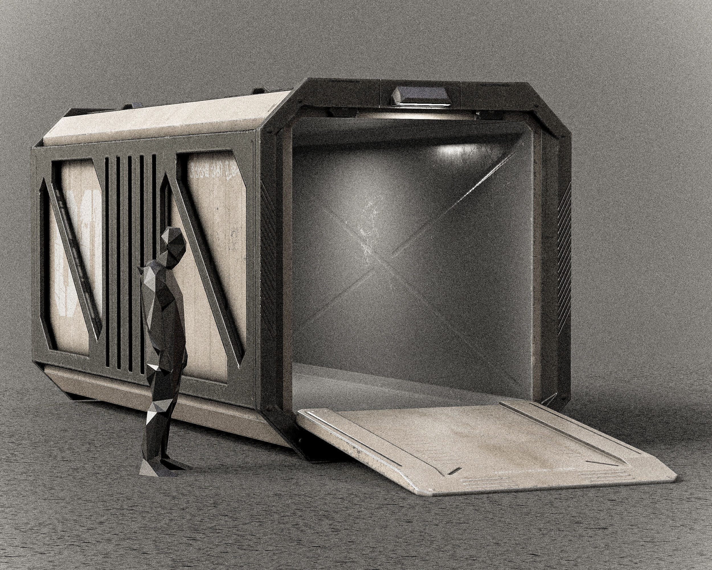 Sci-fi Shipping Container PBR Low-poly 3D model_7