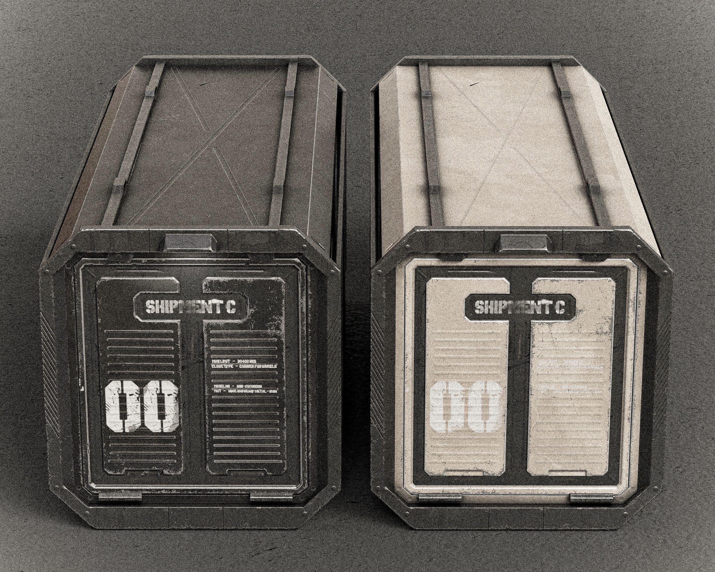 Sci-fi Shipping Container PBR Low-poly 3D model_13