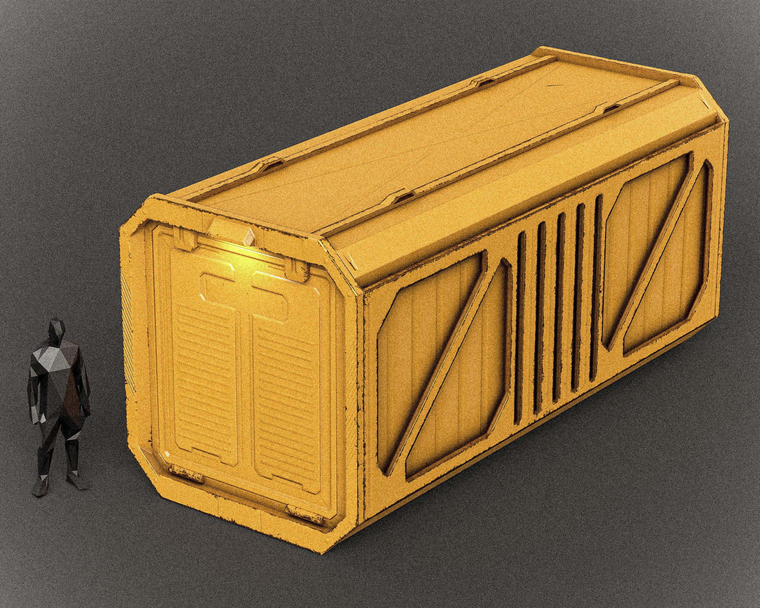 Sci-fi Shipping Container PBR Low-poly 3D model_14
