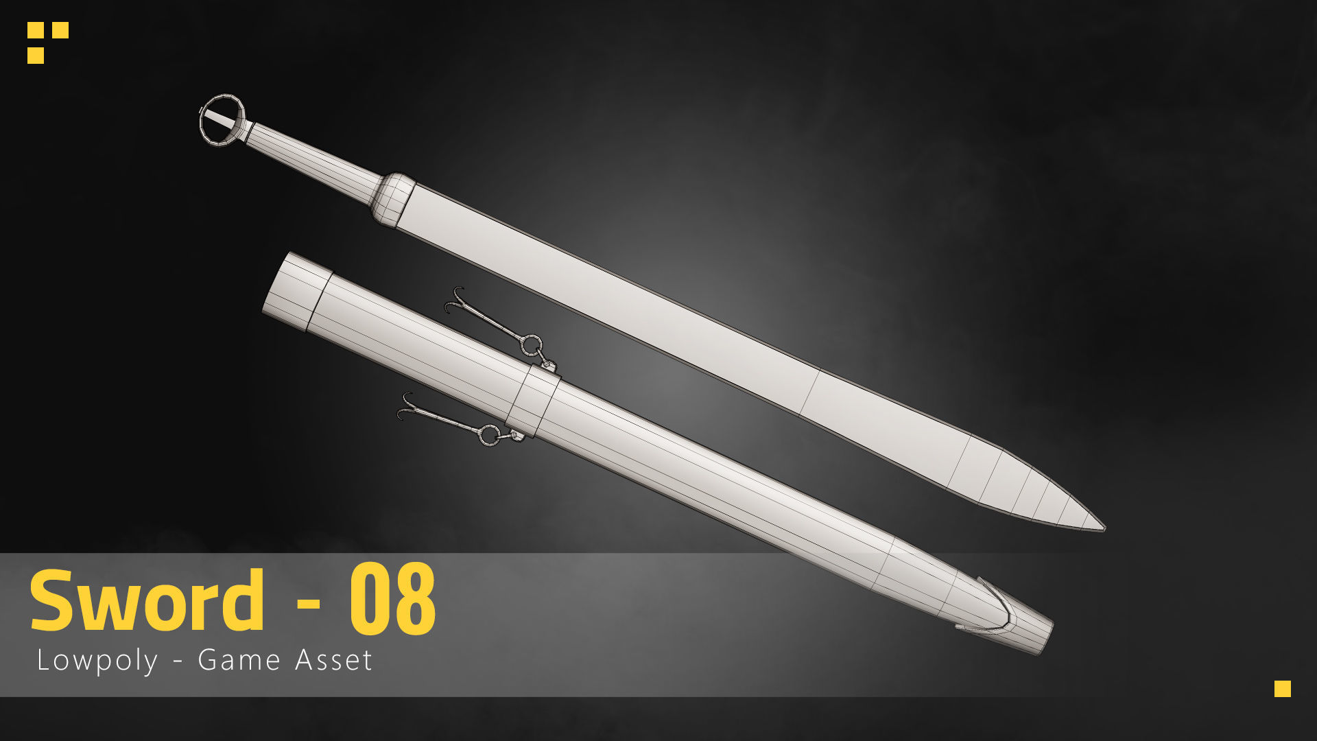 Sword-08 Low-poly 3D model_2