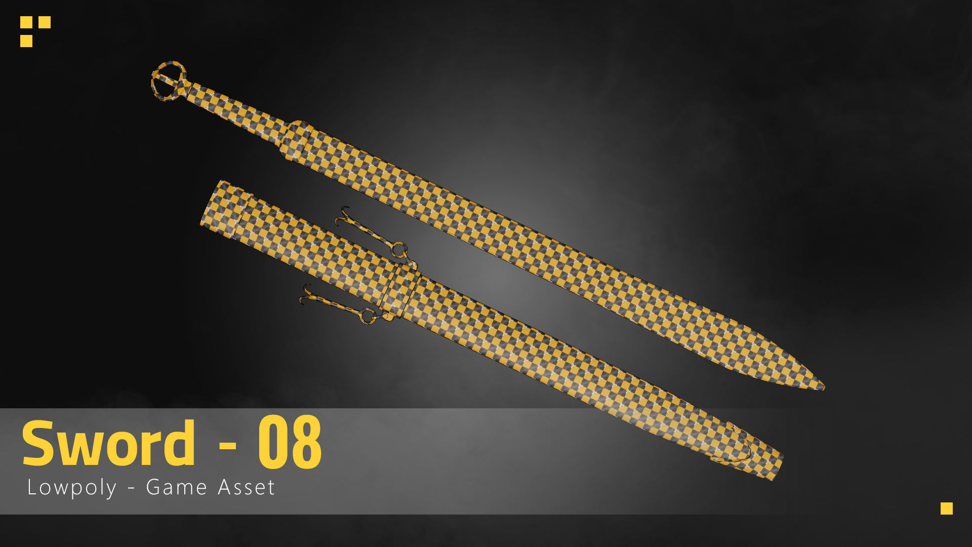 Sword-08 Low-poly 3D model_1