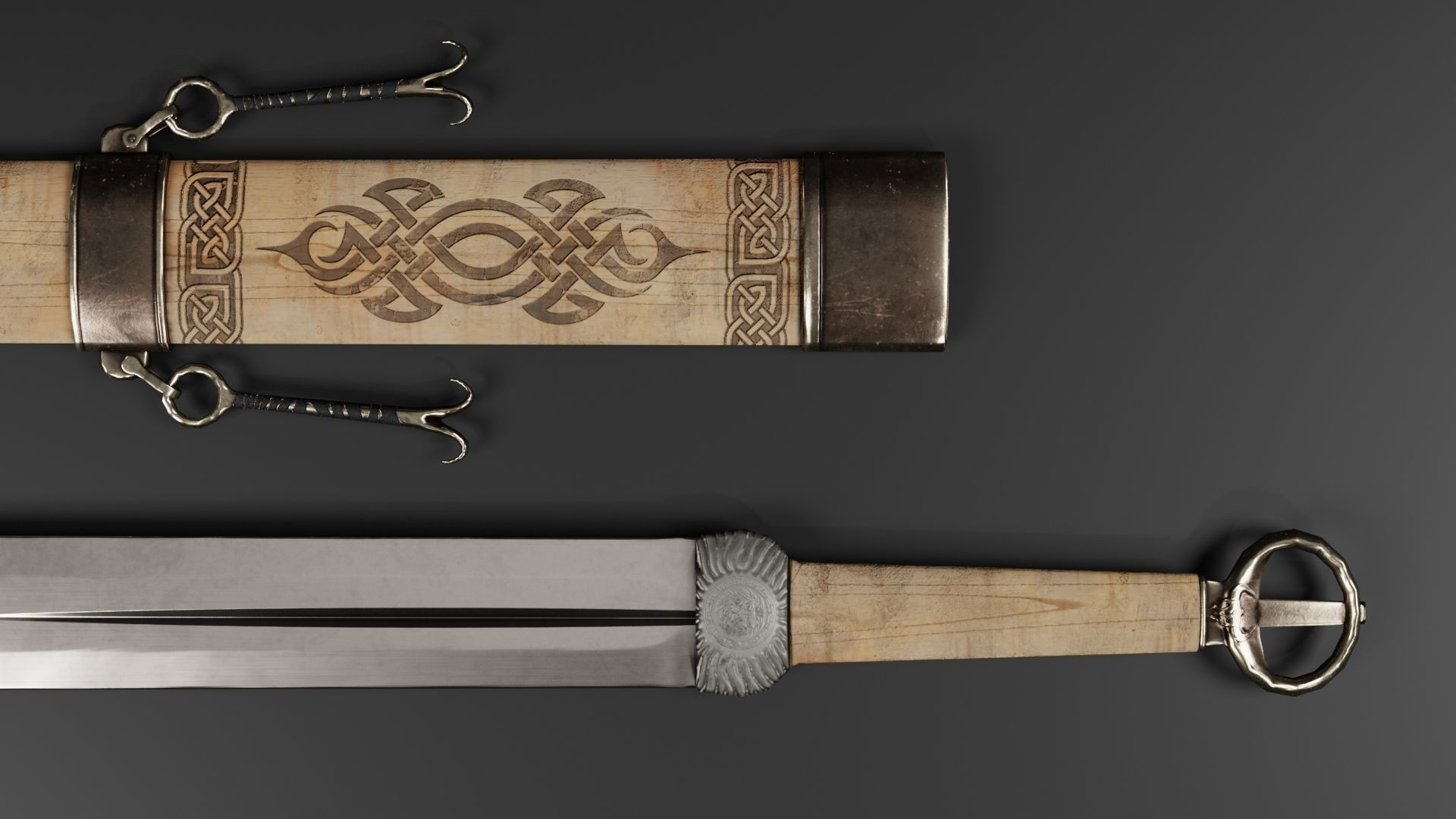 Sword-08 Low-poly 3D model_4