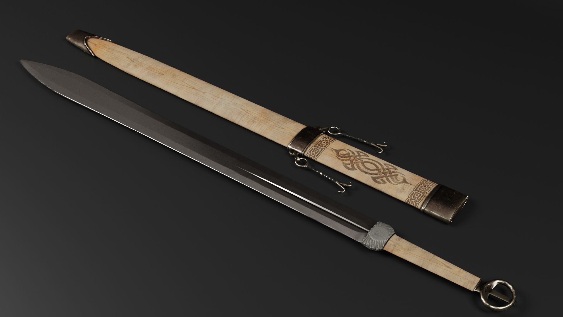 Sword-08 Low-poly 3D model_6