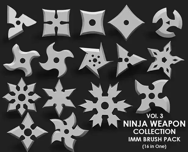 Ninja Weapon Collection IMM Brush Pack 16 in One Vol3