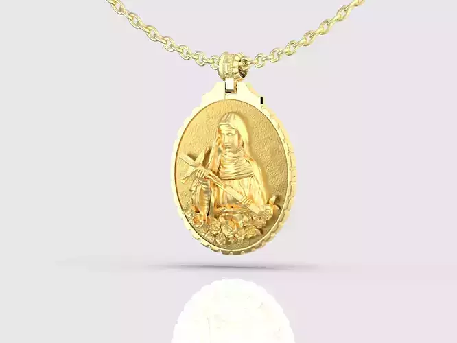 Holy Mary cross necklace jewelry gold